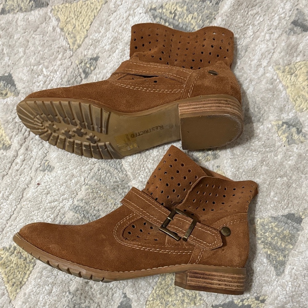 Restricted Brown Suede Ankle Booties